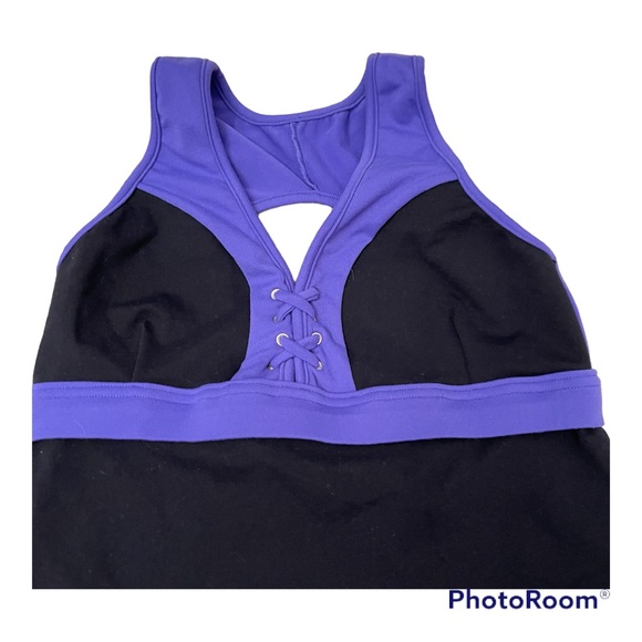 Body Rio black and purple Activewear tank top one size (fits 2-12) - Picture 3 of 10
